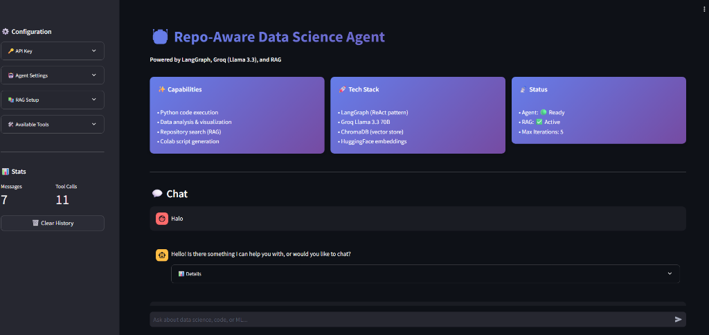 Repo Aware DS Agent